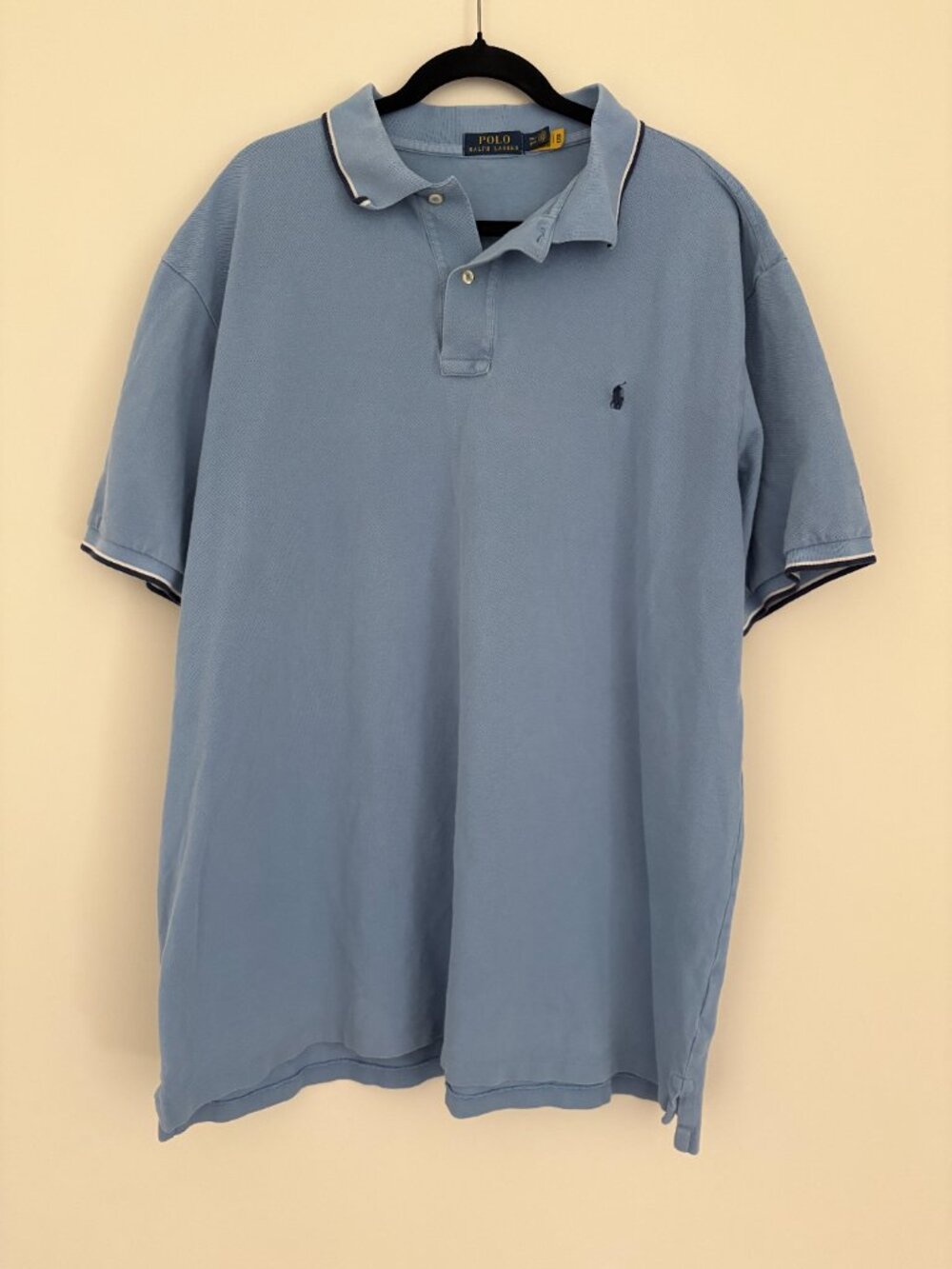 Polo Ralph Lauren Shirt Large Men's Polo Blue Short Sleeve Pony Preppy Size 2XLT